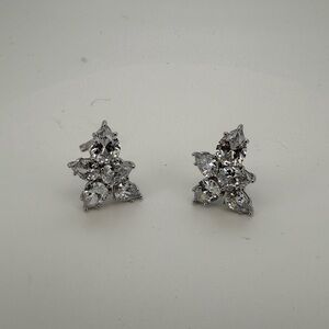 Elegant Silver Floral Earrings
